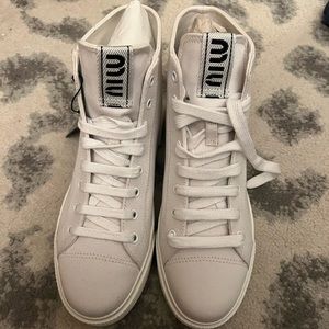 Miu Miu White High Top Sneakers